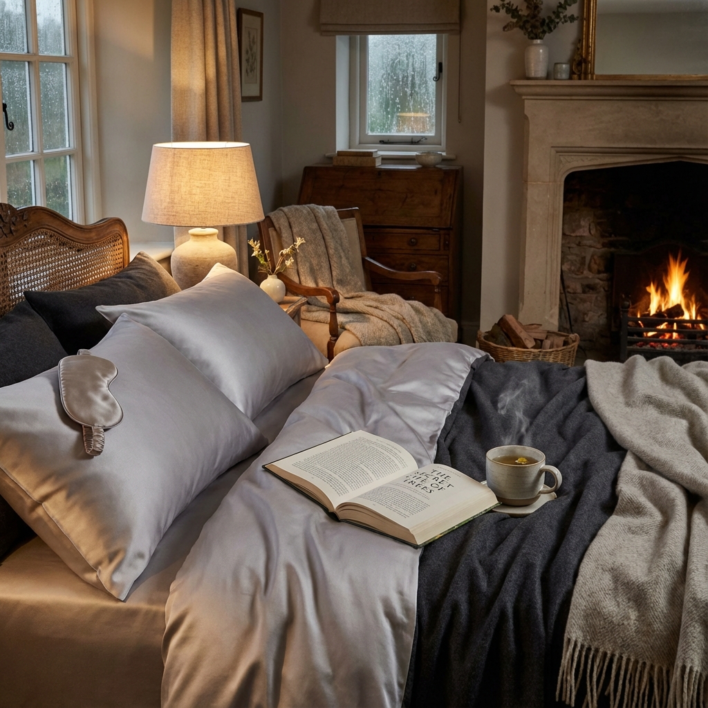 Cozy evening bedroom