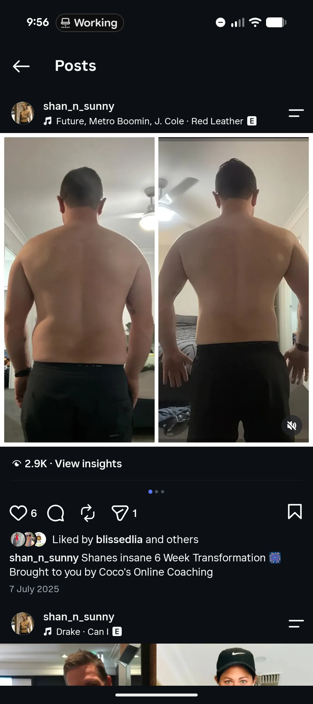 Shane's coaching progress, back comparison