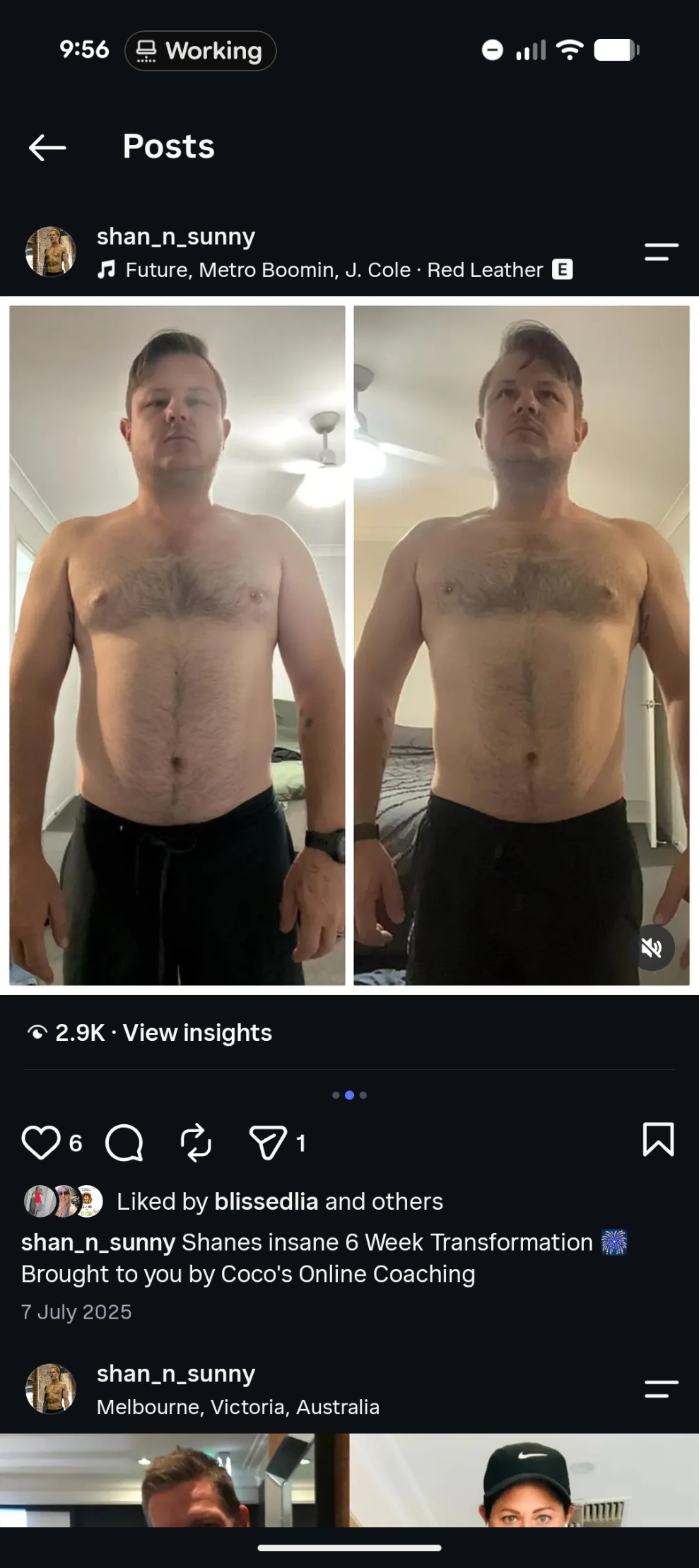 Shane's coaching progress, front comparison